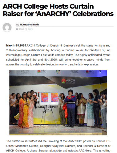 Business News Matters - ARCH College Hosts Curtain Raiser for 'AnARCH' Celebrations