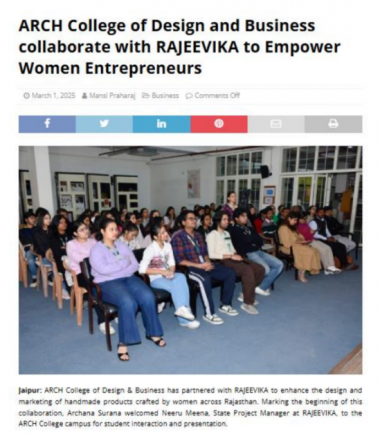 Business News This Week - ARCH College collaborating with RAJEEVIKA to Empower Women Entrepreneurs