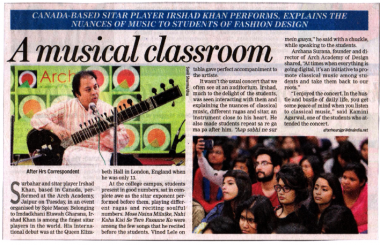 Musical Session by Sitar Player IRSHAD KHAN