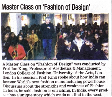 Masterclass by Prof. Ian King on Fashion of Design (DNA) 