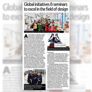 Times of India - Jaipur : Global initiatives & seminars to excel in the field of Design